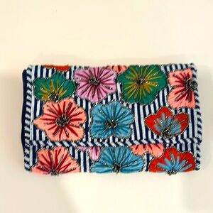 Floral Beaded and Embroidered Clutch